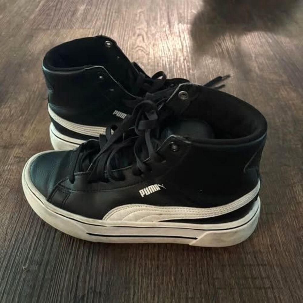 Women's Size 8 Puma Cali Star Mid Black Platform Sneakers